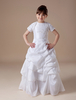 Robe du cortège enfant A-ligne blanche en taffetas