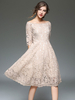 Robe en dentelle moulante demi-manches été élégante boîte de nuit