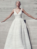Robe en dentelle été de mariage brillante en dentelle unicolore
