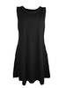 Robe Eté Courte Femme avec Bretelles à Col Rond Coupe Cintrée Bas Evasée Unicolore Robe Eté Robe de Patineuse
