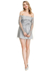 Robe Eté Courte Femme avec Manches Longues avec Epaule Dénudée Coupe Cintrée Bas Evasée Unicolore