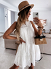 Robe Eté Courte Femme Droite avec Bretelles Bas Evasée