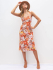 Robe Eté Longue Femme Imprimé avec Bretelles à Col V Coupe Cintrée