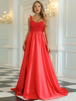 Robe Eté Robe de Soirée Longue Femme avec Bretelles à Col Décolleté en V Coupe Cintrée avec Fente Bas Evasée