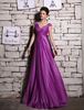 Robe exquise de soirée lilase A-ligne col V avec perles Milanoo