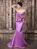 Robe fascinante de soirée lilase sirène bustier avec perles à traîne courte Milanoo