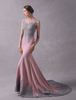 robe fascinante de soirée sirène en lycra spandex Cameo Rose avec dentelle col bateau Avec traîne