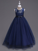 Robe Fille 2021 Fleur Princesse Noir Marine Robe Tutu Sans Manche Dentelle En Tulle Enfant Robe De Fête