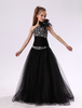 Robe Fille 2021 Noire Fleur Une Épaule Fille D