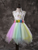 Robe fille de fleur blanche en tulle col rond décoré des fleur zip sur dos robe cortège enfant
