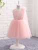 Robe fille de fleur col rond décoré de fleurs jupe en tulle Robe cérémonie enfant