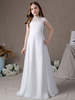 Robe fille de fleur robe cérémonie fille col rond au sol