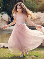 Robe fille de fleur robe cérémonie fille manche courte
