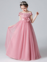 Robe fille de fleur rose en tulle hors de l\