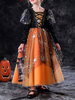 Robe fille noir manche longue longueur cheville Robe fille cérémonie Robe halloween