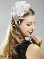 Robe flapper Accessoires plumes perle des années 1920 Gatsby Accessoire blanc perlé flapper Bandeau Rétro Accessoires de costumes Déguisements Halloween