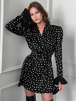 Robe fleurie Mini robes Robes Imprimé floral Boutons Col en V Manches longues Élégant Automne