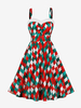 Robe fleurie Robe mi-longue Plaid Sans manches Bretelles Col Chic Fausse fourrure Longue Printemps