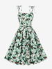Robe fleurie Robe mi-longue Robes Imprimé floral Bretelles réglables Bretelles Cou Sans manches Élégant Automne Longue