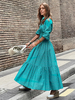Robe Florale Col V Plissé Bohème"idien Décontracté Robes Maxi