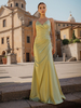 Robe fourreau de demoiselle dhonneur longueur au sol fermeture éclair tissu satiné robe de soirée de mariage