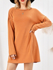 Robe fourreau en tube de femme en nylon à encolure bijou orange