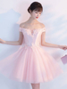 Robe fête de la rentrée A-ligne Tissu de satin col bateau avec fleur mini