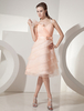 Robe fête de la rentrée en tulle rose multicouche