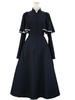 Robe Gothic Lolita OP Caped Ruflfe Noir Manches longues Lolita Une Robes Piece Déguisements Halloween