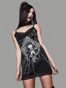 Robe gothique en dentelle noire Hip Hop Polyester Bodycon Cami Dress Robe mi-longue