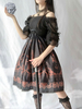 Robe Gothique Lolita Jsk Imprimé Robe À Manches Courtes Robe De Lolita Noire