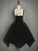 Robe gothique Lolita JSK Jupe pull noire à lacets Lolita Déguisements Halloween