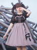 Robe gothique Lolita JSK noire sans manches à volants Jupe pull Lolita décontractée en polyester