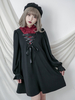 Robe gothique Lolita OP à manches longues Robe une pièce Lolita croisée