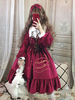 Robe gothique Lolita OP Boutons volants Etoiles Imprimé Manches longues Robe Lolita One Piece Déguisements Halloween