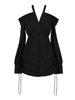 Robe gothique Lolita Op Noir manches longues plissé Lolita une pièce