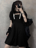 Robe gothique Lolita Op Polyester Black Manches Black Lolita One Piece Robe