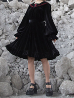 Robe gothique Lolita OP Robe en velours à manches longues Lolita une pièce