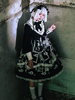 Robe gothique Lolita OP Volants noirs Arcs Volants Manches longues Polyester Lolita Robe une pièce