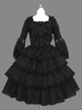 Robe gothique Lolita OP volants noirs Robes One Piece Lolita Déguisements Halloween