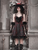 Robe Gothique Lolita Plumes Dentelle Noire JSK