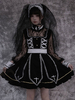 Robe Gothique Lolita Vintage OP Noir Manches Longues Dentelle Polyester Lolita Robe Une Pièce