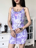 Robe gothique pour femme Robe rétro moulante en polyester gothique violet