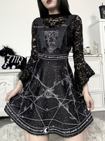 Robe gothique pour femmes Punk Black Sexy Polyester Bodycon Retro Dress