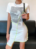 Robe gothique pour femmes Robe rétro moulante en coton gothique blanc à manches longues