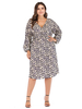 Robe grande taille pour femme à col en V et manches longues T-shirt Robe longue tunique surdimensionnée
