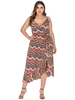 Robe grande taille pour femme bretelles cou sans manches longue robe asymétrique une pièce
