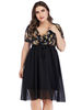Robe grande taille pour femme noire col en V manches courtes t-shirt imprimé Polyester surdimensionné longueur genou robe une pièce