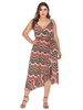 Robe grande taille pour femme Robe longue dété irrégulière sans manches à col en V