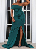 Robe grande taille pour femme Robe longue sans manches en lycra et élasthanne sans bretelles